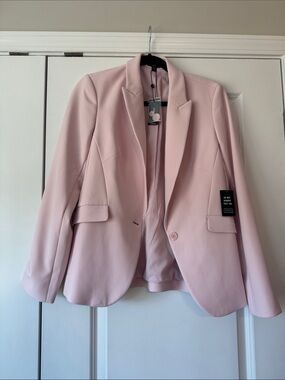 Express Women's Light Pink Single-Button Blazer